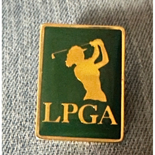 LPGA Golf Pin green & gold tone ladies