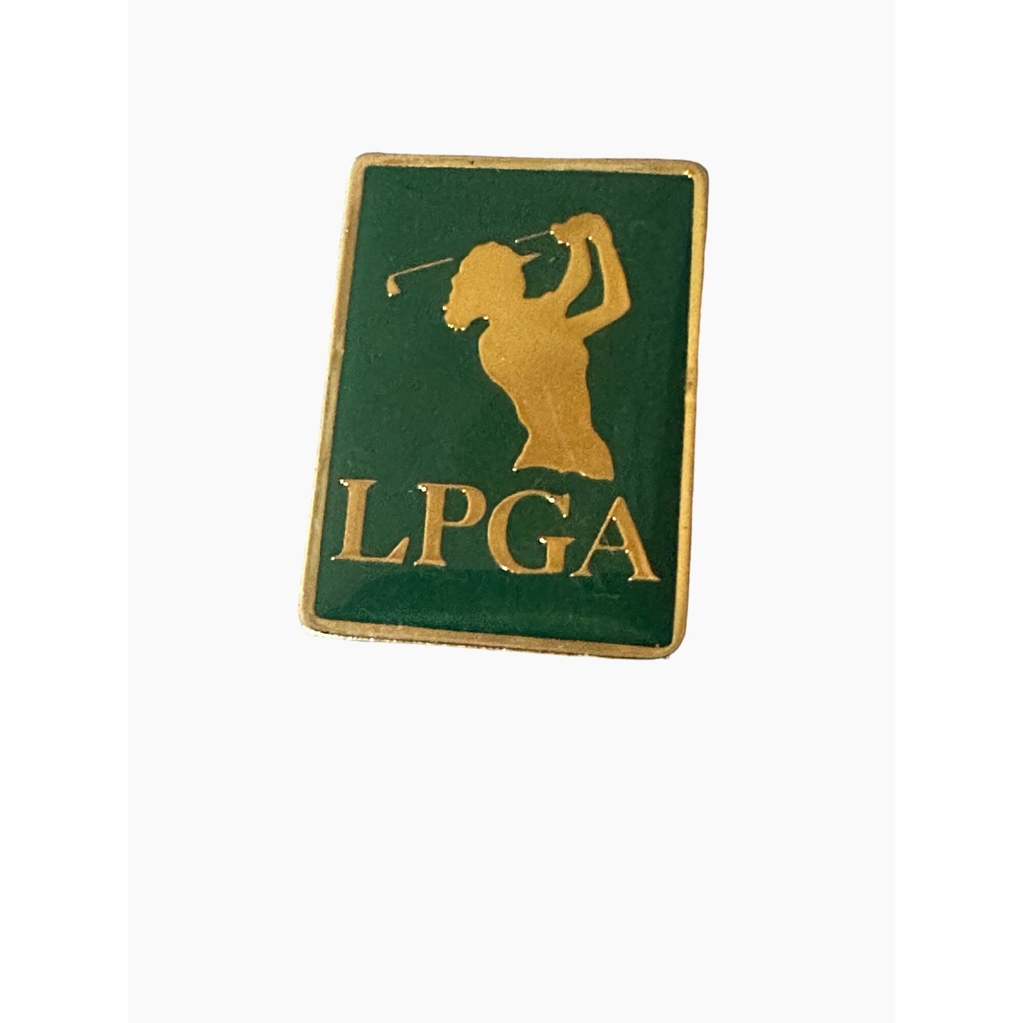 LPGA Golf Pin green & gold tone ladies