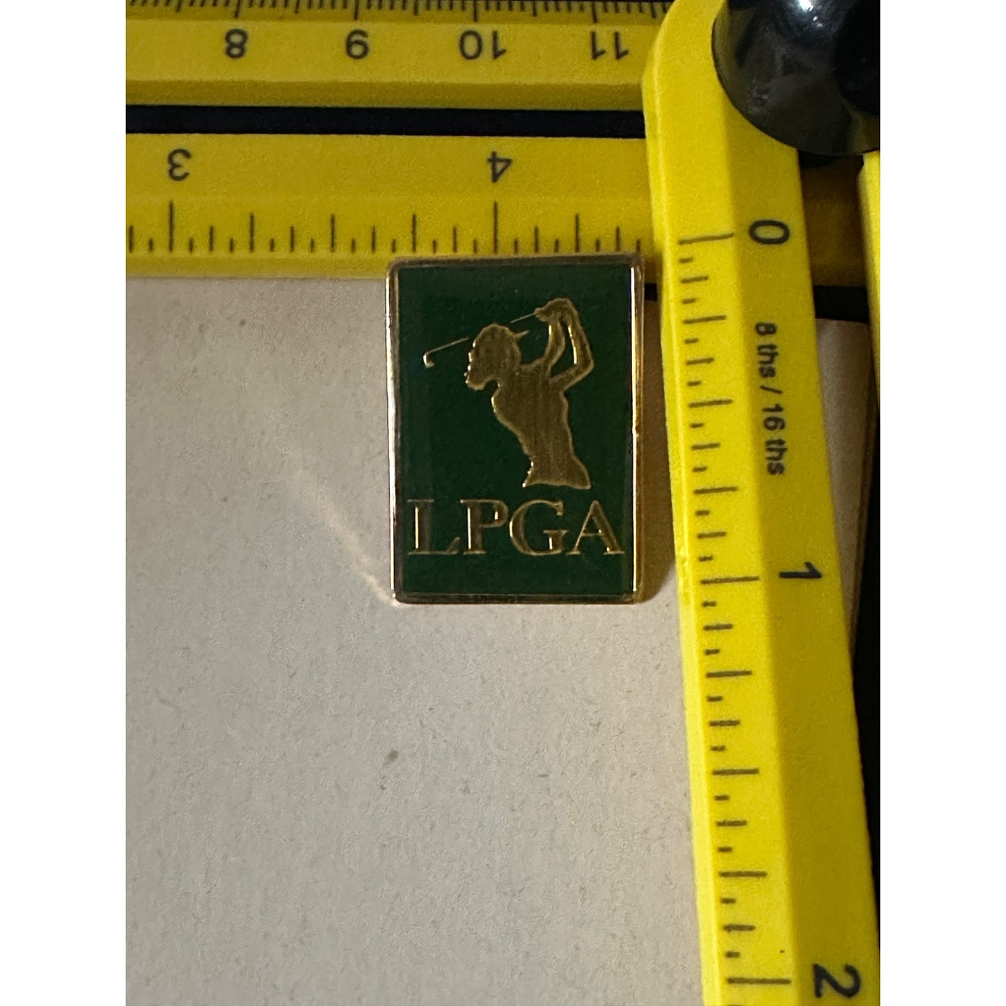 LPGA Golf Pin green & gold tone ladies