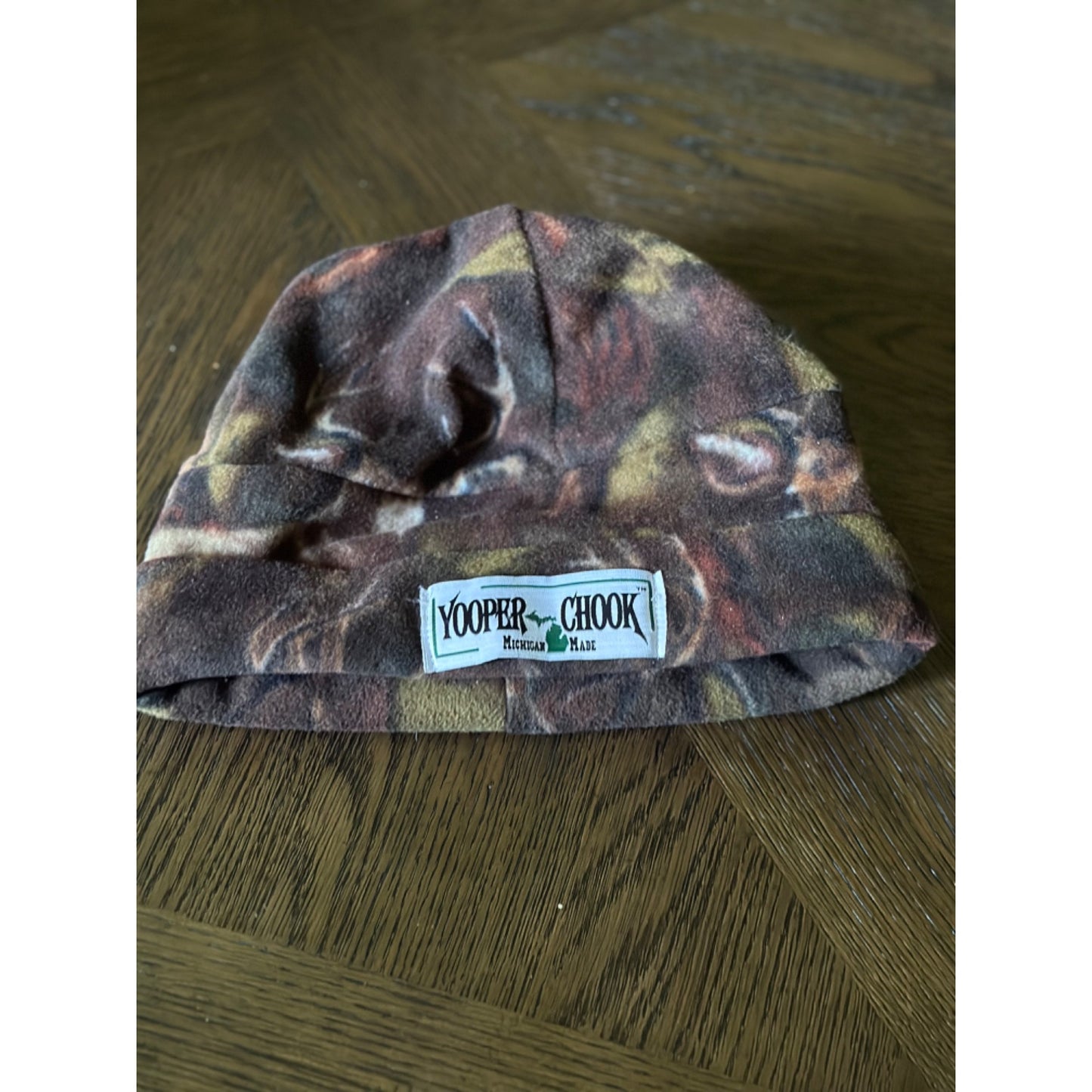 Yooper Chook Fleece Hat camouflage Michigan made USA  Sz L