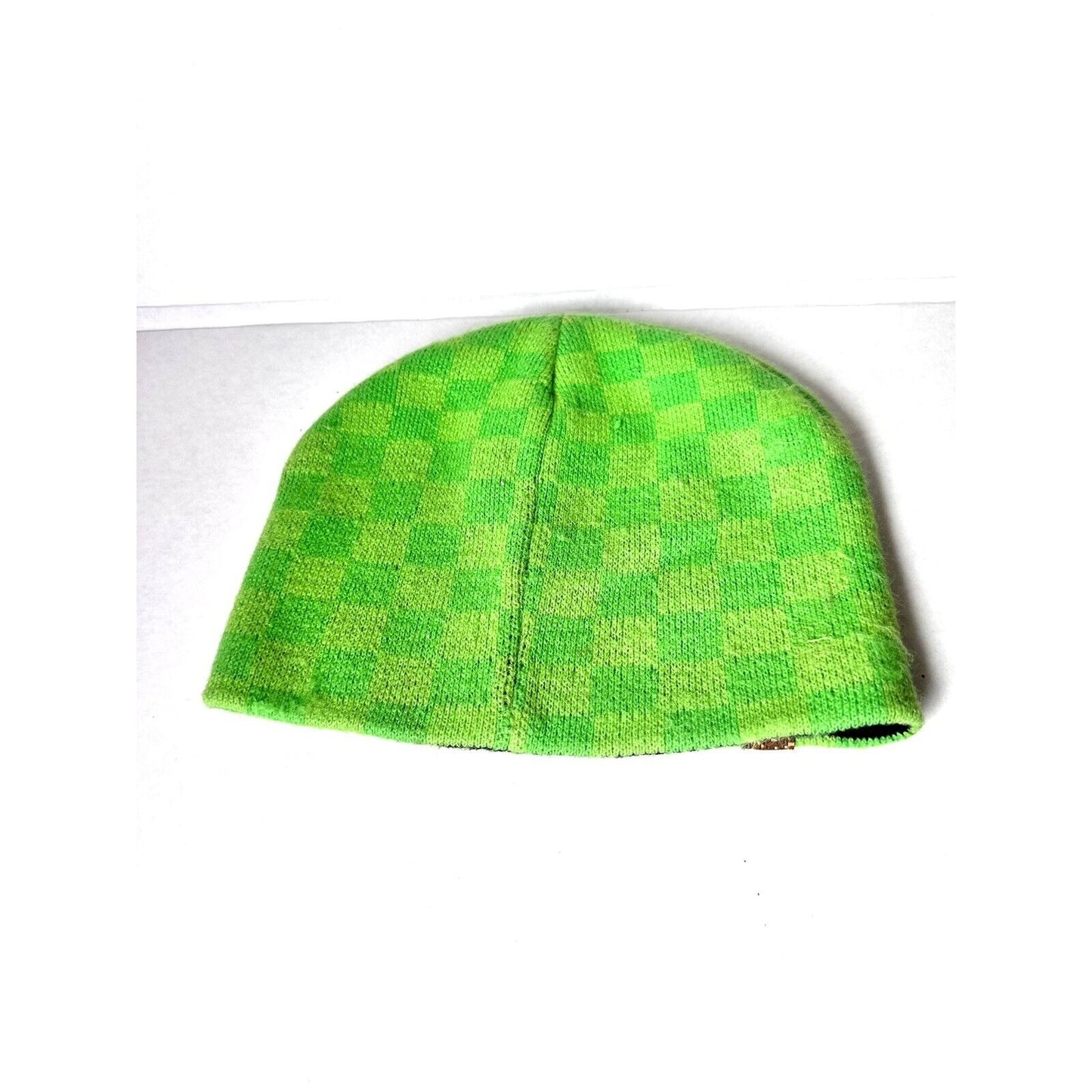 Minecraft Creeper Face Green Beanie Skull Cap Adults One Size