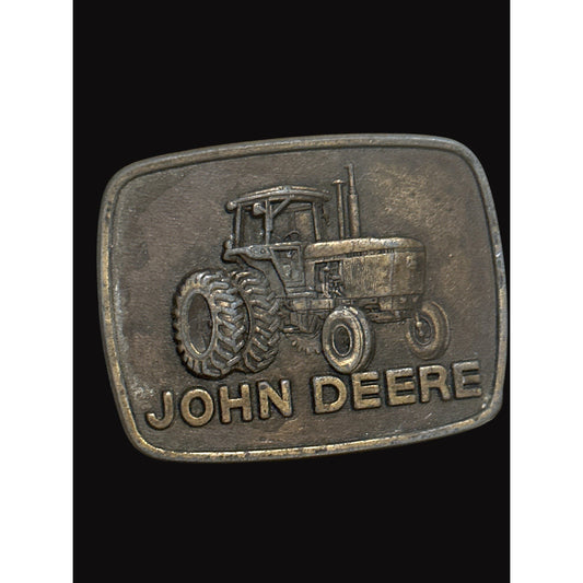 John Deere Vintage Belt Buckle Tractor Design Metal