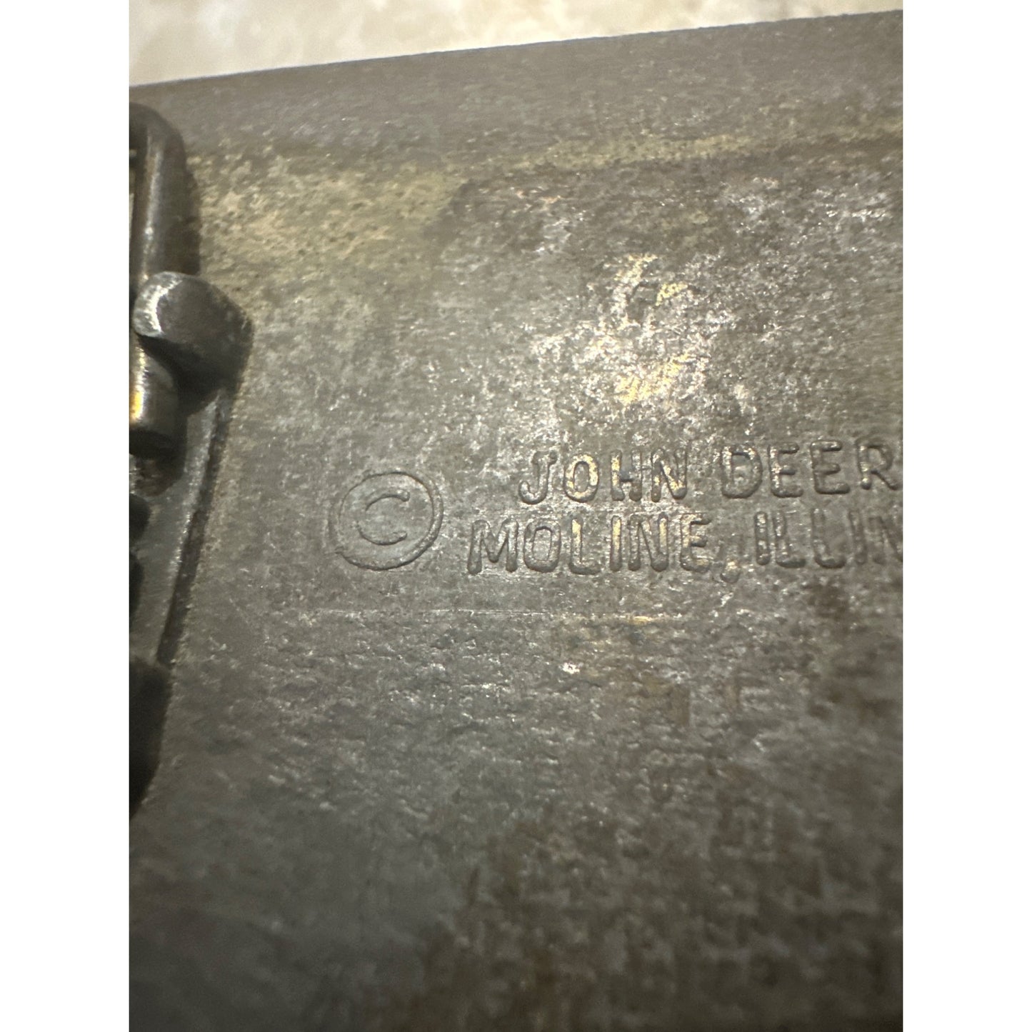 John Deere Vintage Belt Buckle Tractor Design Metal