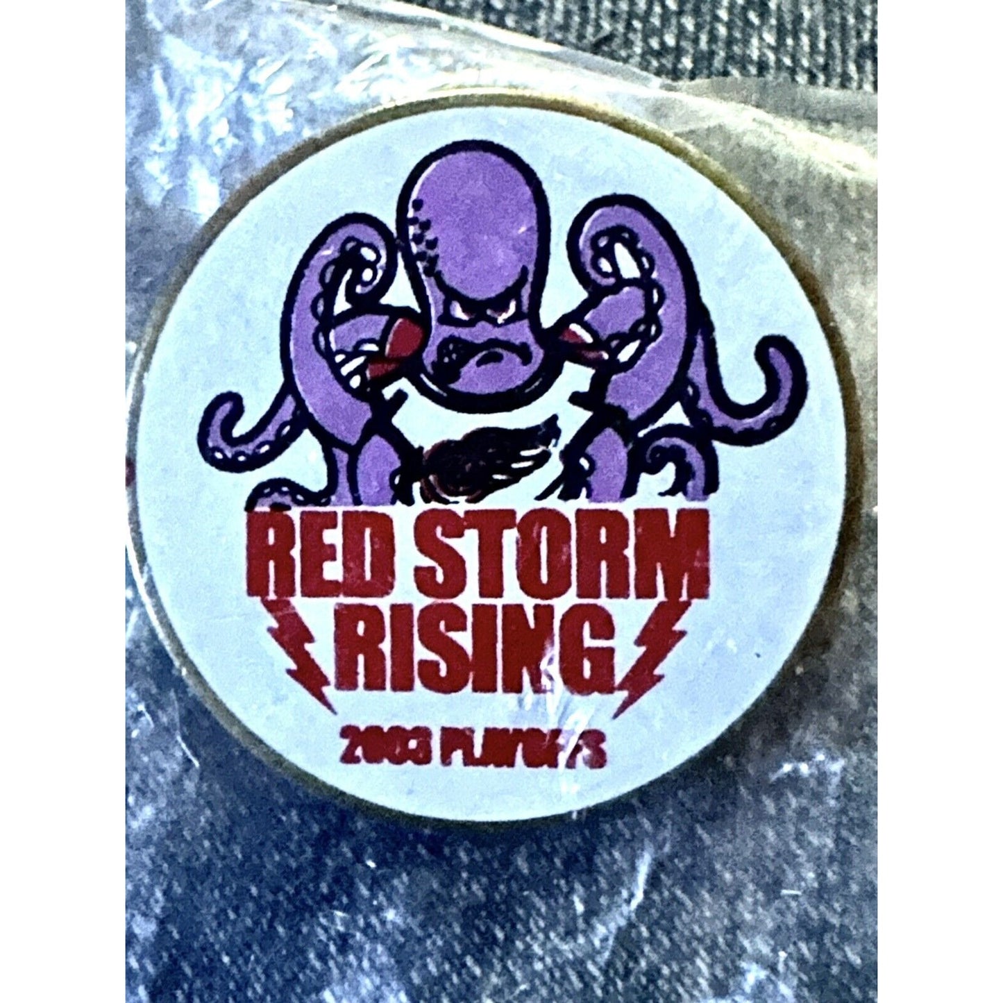 DETROIT RED WINGS AL THE OCTOPUS MASCOT RED STORM COLLECTOR PIN 2003 Playoffs