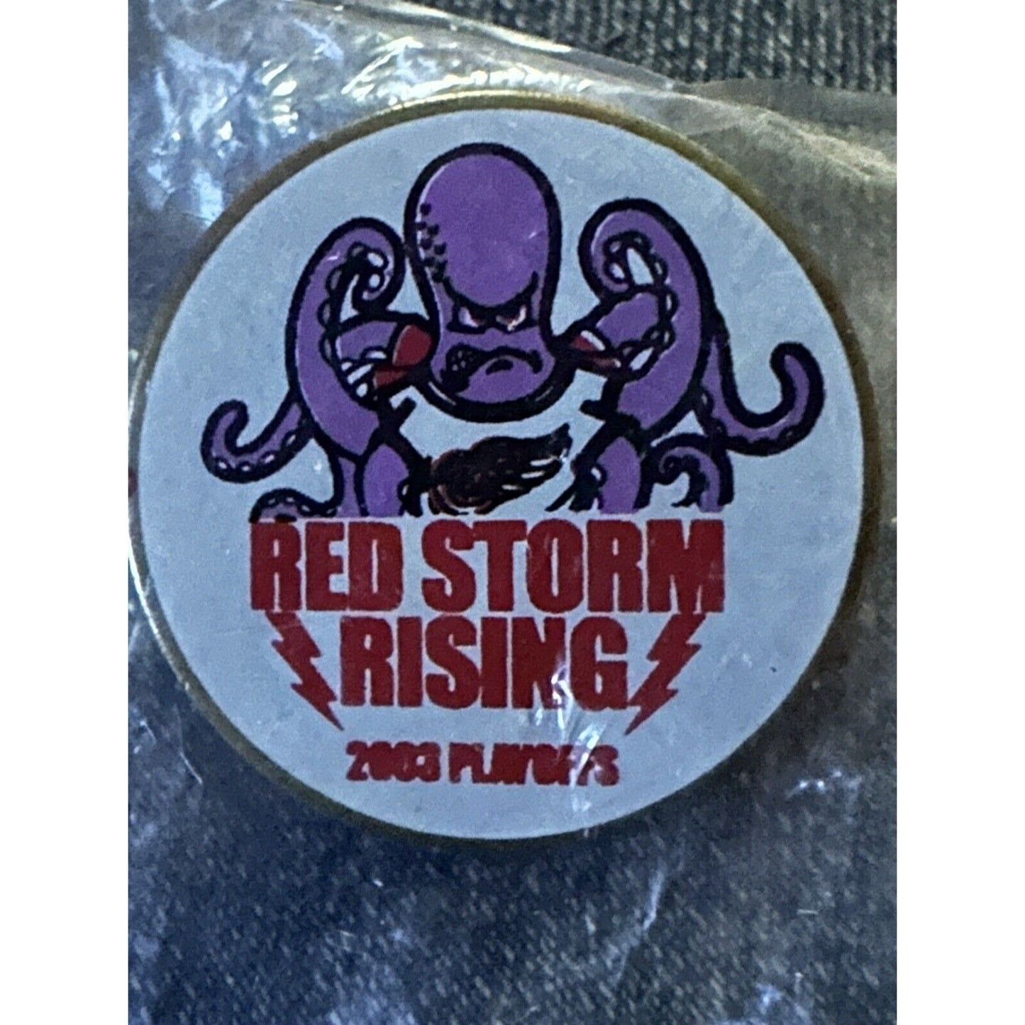 DETROIT RED WINGS AL THE OCTOPUS MASCOT RED STORM COLLECTOR PIN 2003 Playoffs