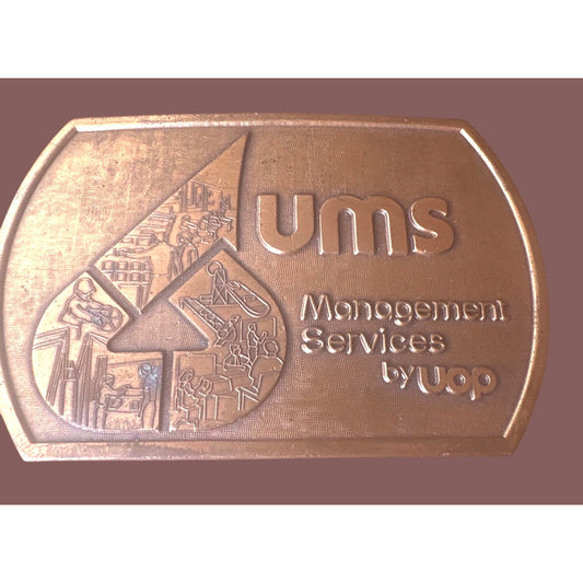 UMS Management Services By UOP Brass Belt Buckle