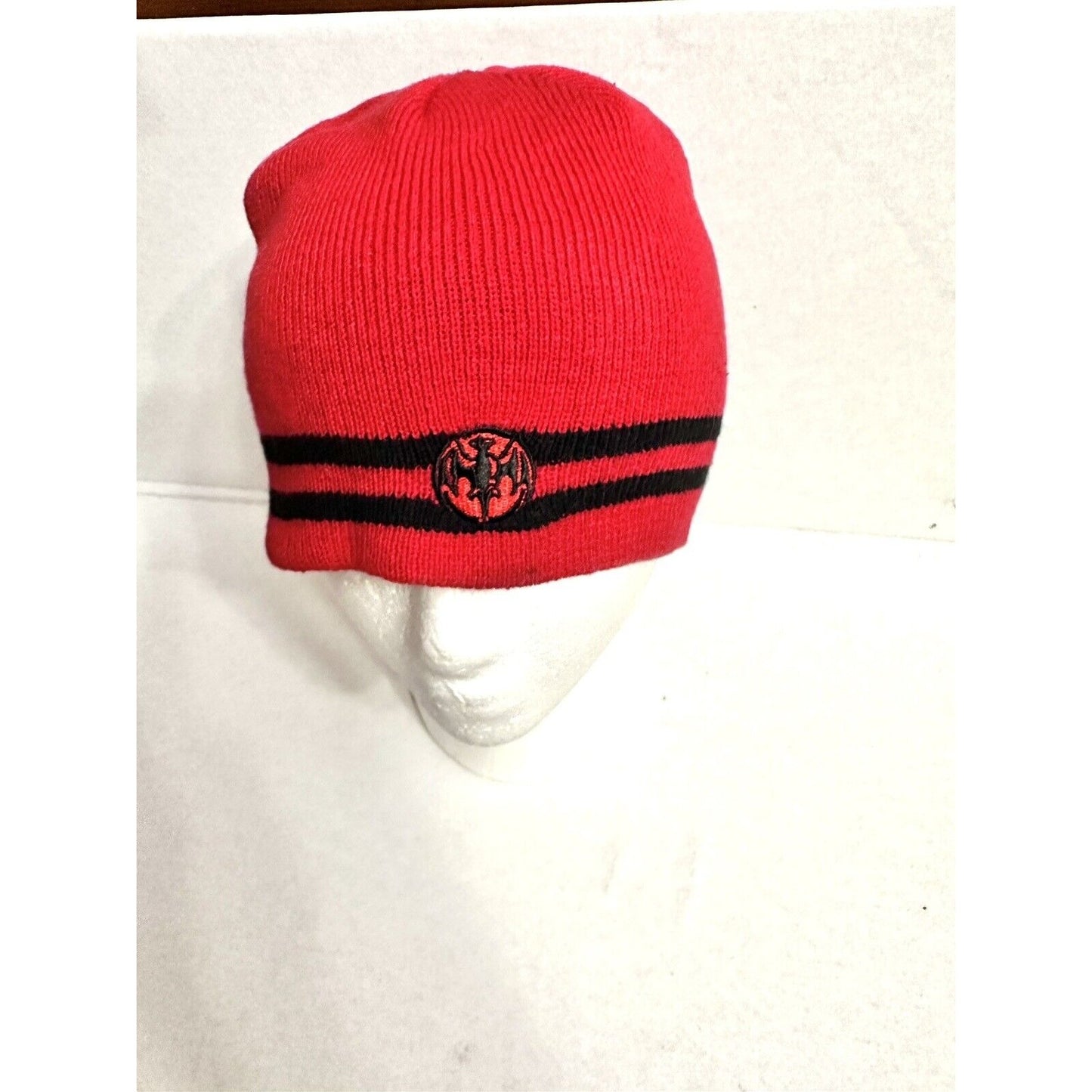 Bacardi Together Rum Bat Knit Winter Beanie Hat Skull Cap Red Black Cotton