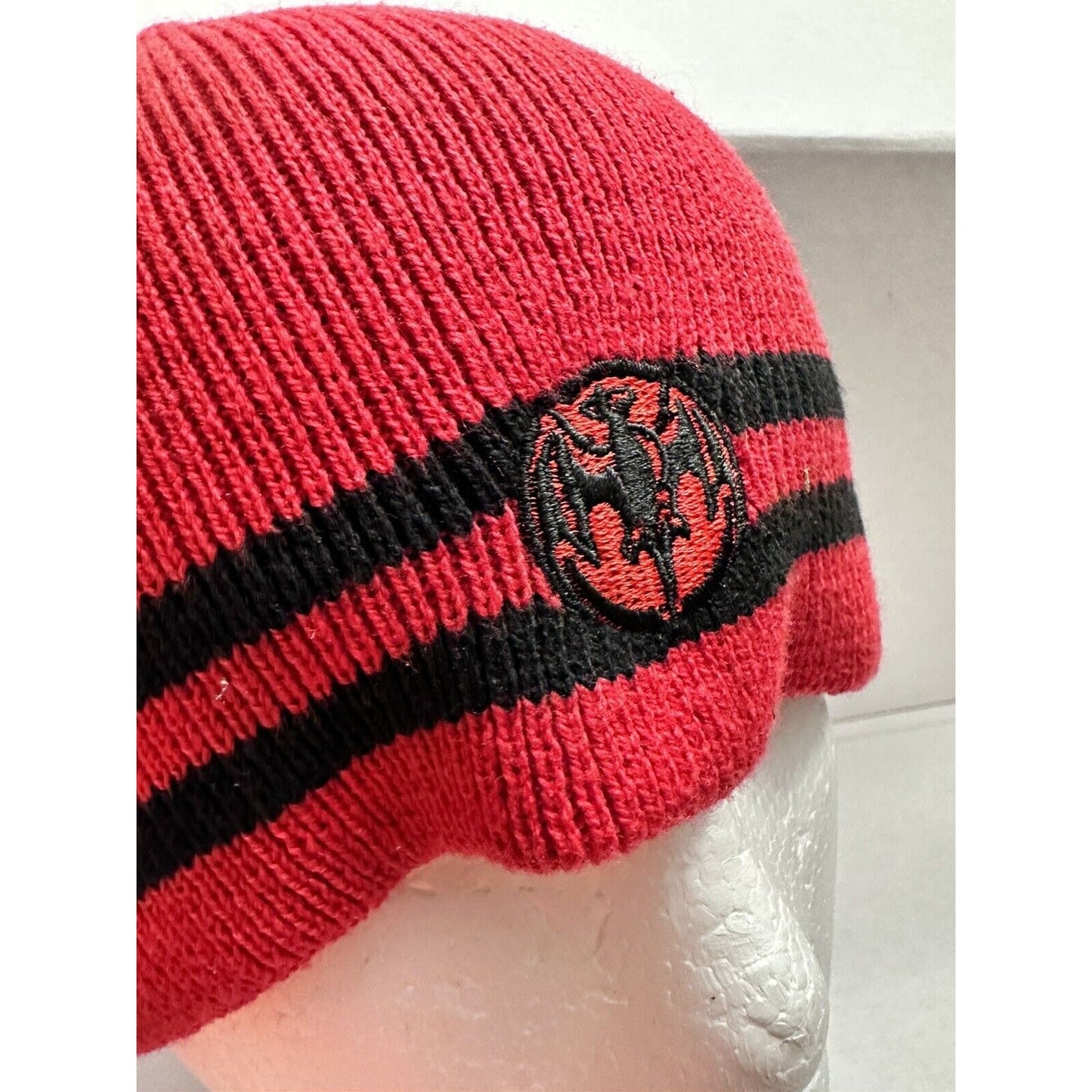 Bacardi Together Rum Bat Knit Winter Beanie Hat Skull Cap Red Black Cotton