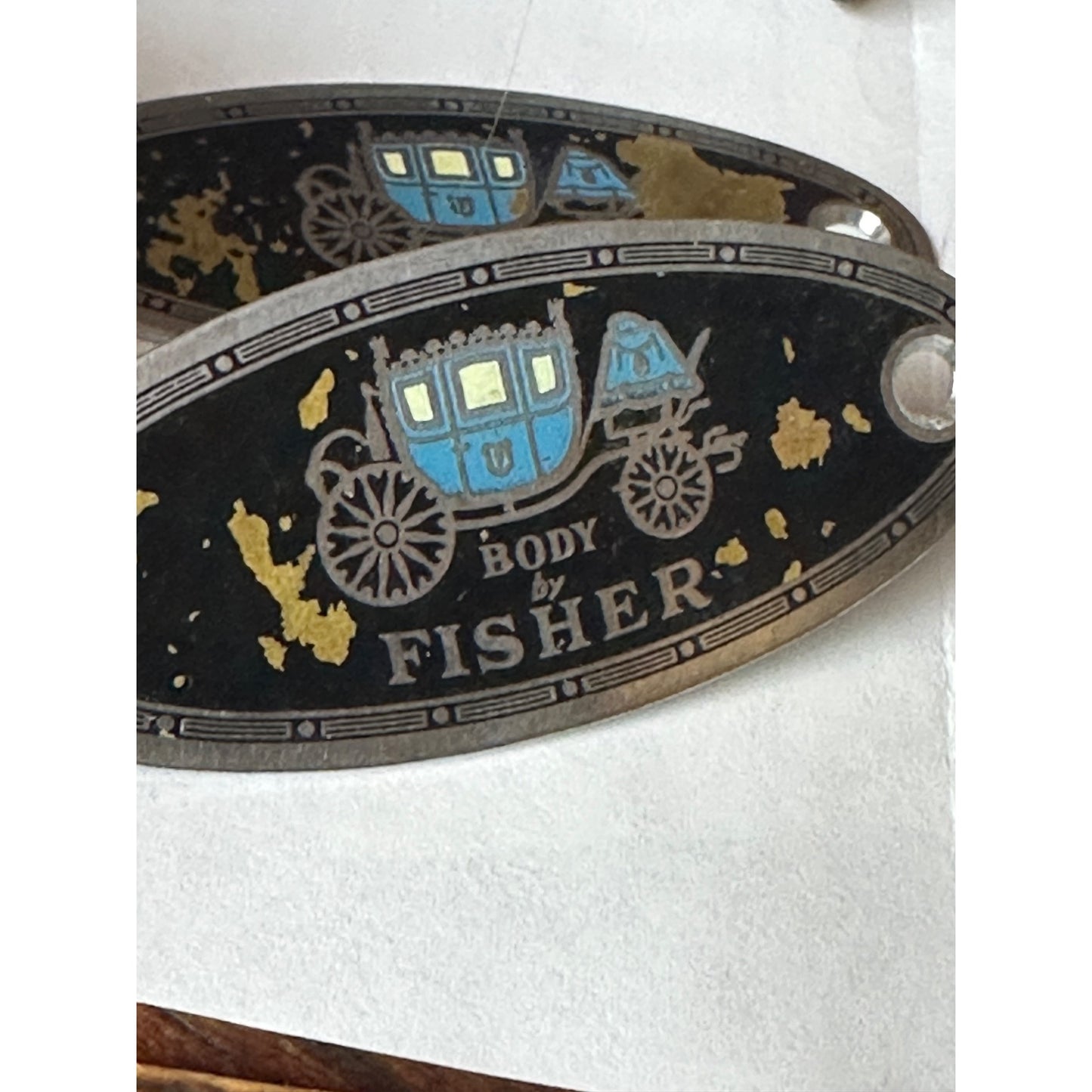 Body By Fisher Car Emblems Oval Metal Plates Classic Auto Accessories Set Of 2