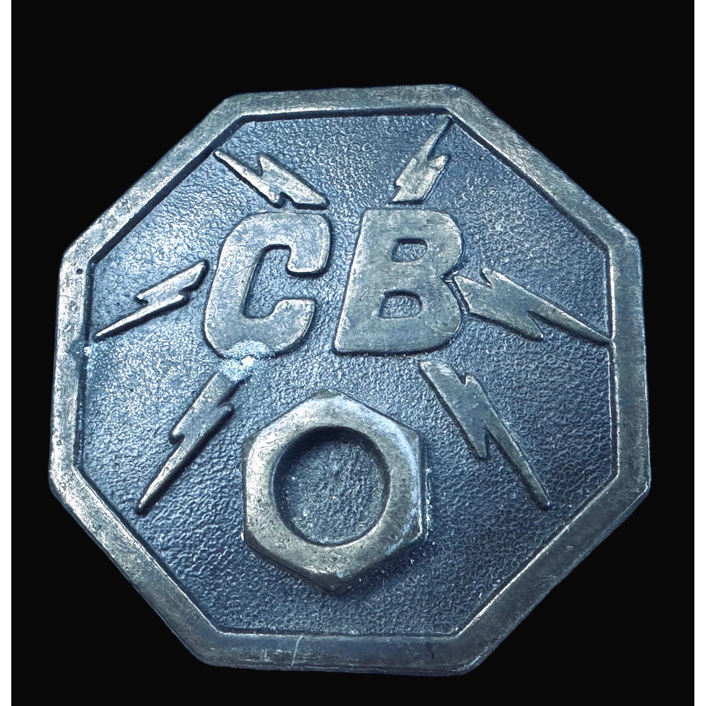 CB radio nut Hexagonal Belt Buckle With Lightning Bolt Design