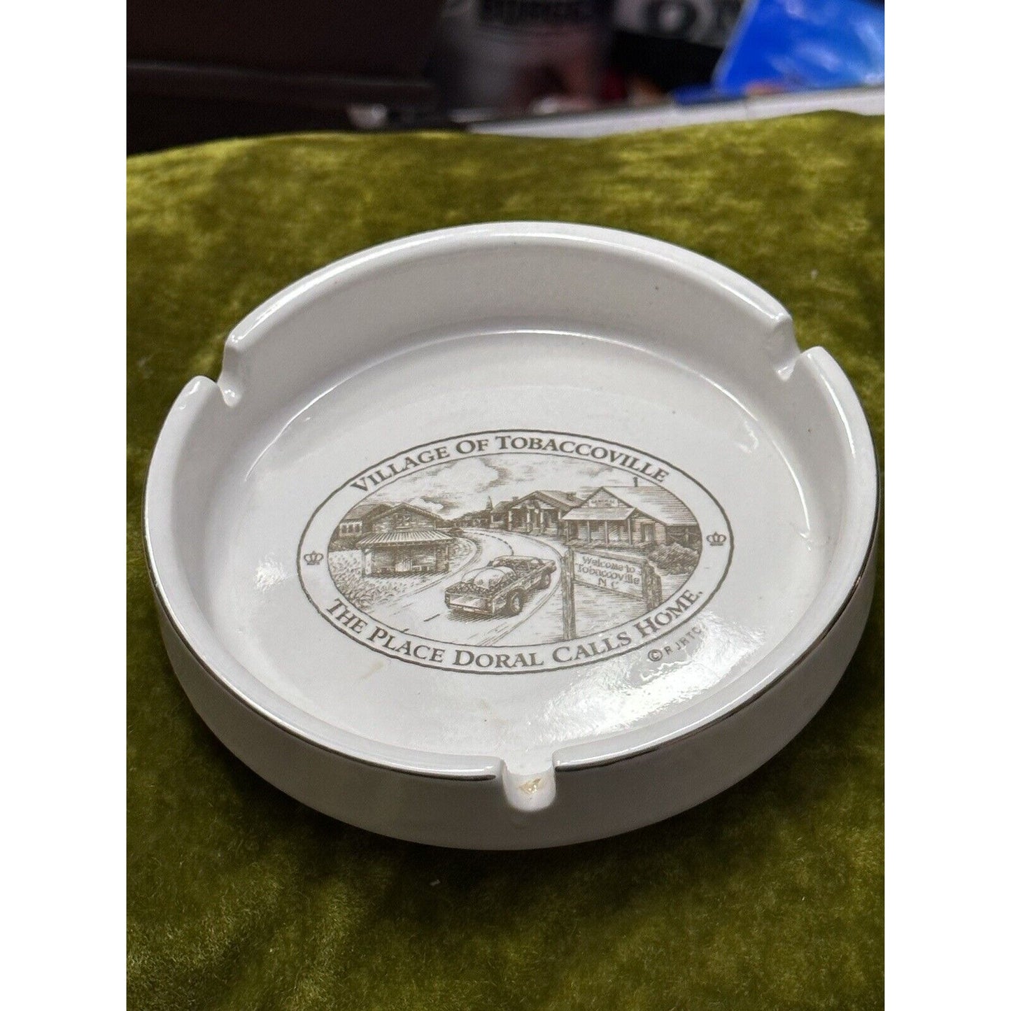 RJRTC Doral Cigarettes White Gold Ashtray Village of Tobaccoville Old Truck