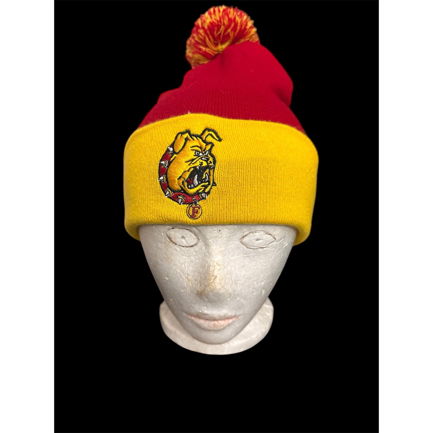 Ferris State Bulldogs Red & Yellow Pom-Pom Beanie By Top Of The World