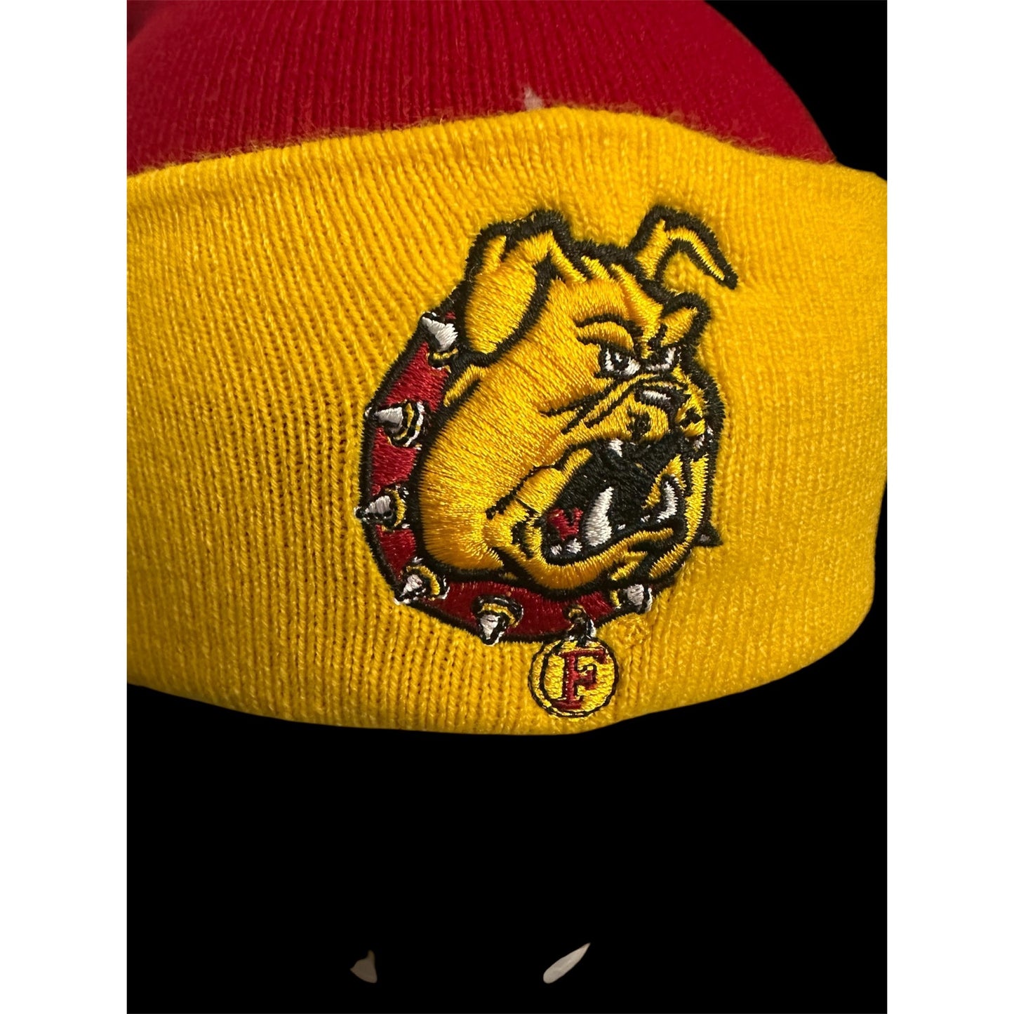 Ferris State Bulldogs Red & Yellow Pom-Pom Beanie By Top Of The World