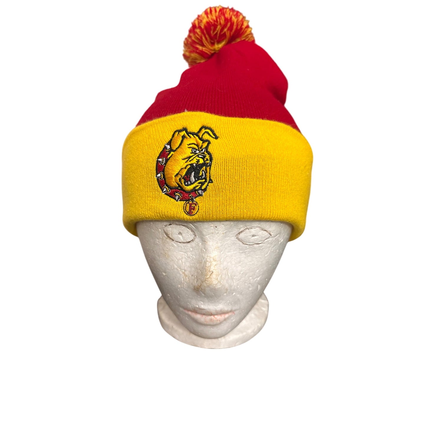 Ferris State Bulldogs Red & Yellow Pom-Pom Beanie By Top Of The World