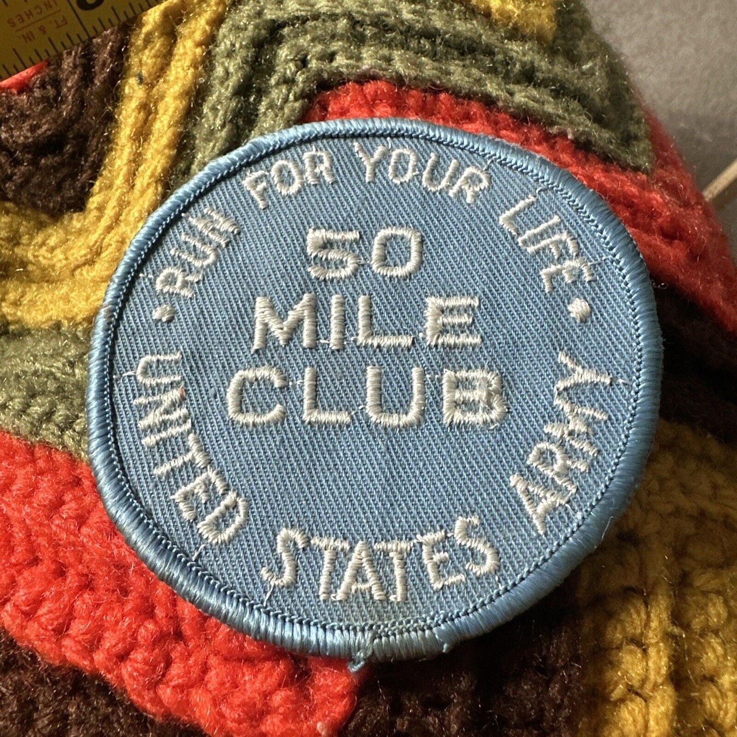 Army Run For Your Life 50 Mile Club Vintage Jacket Patch United States Military