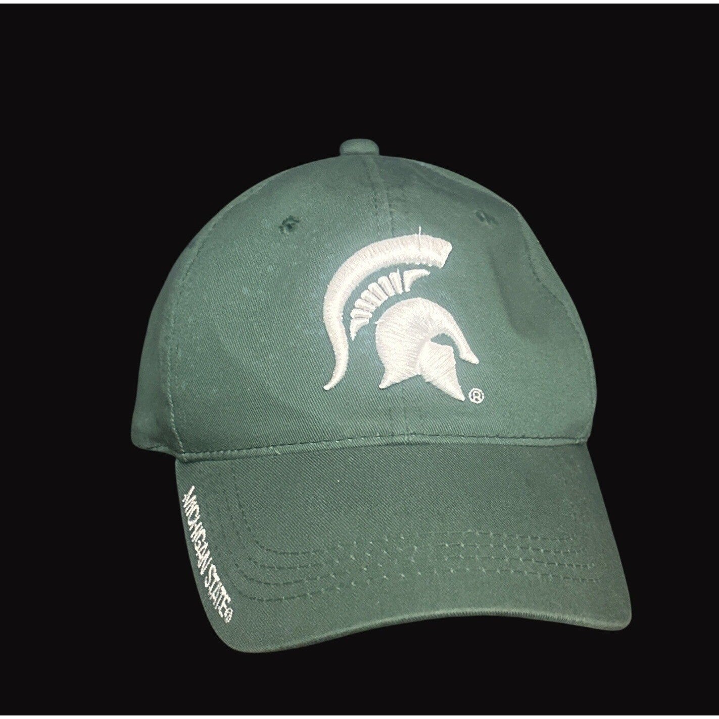 Michigan State Spartans Green Adjustable Baseball Cap Embroidered Logo MSU
