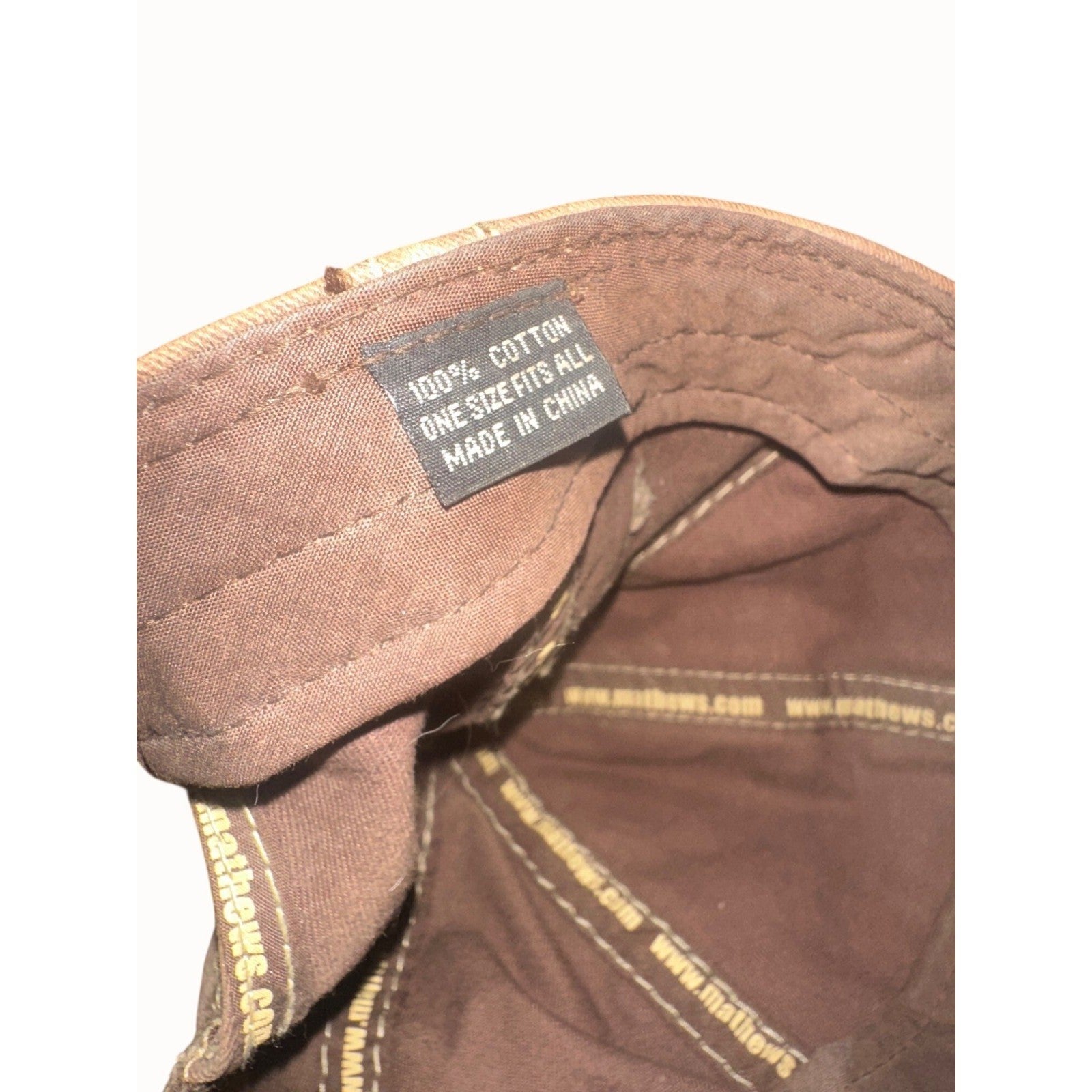 Mathews Solocam Brown Distressed Baseball Cap Hat Adjustable Strap Cotton One S
