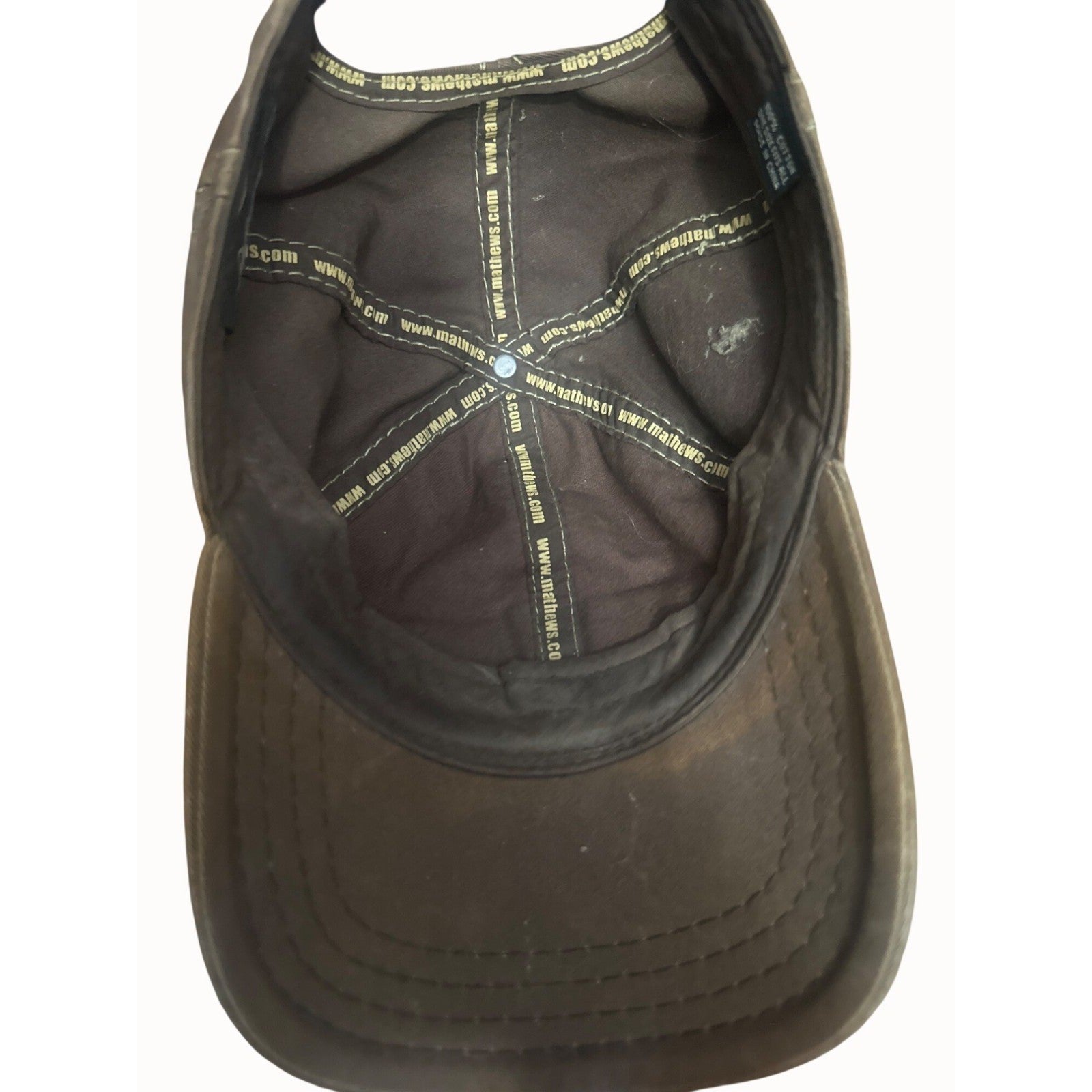 Mathews Solocam Brown Distressed Baseball Cap Hat Adjustable Strap Cotton One S