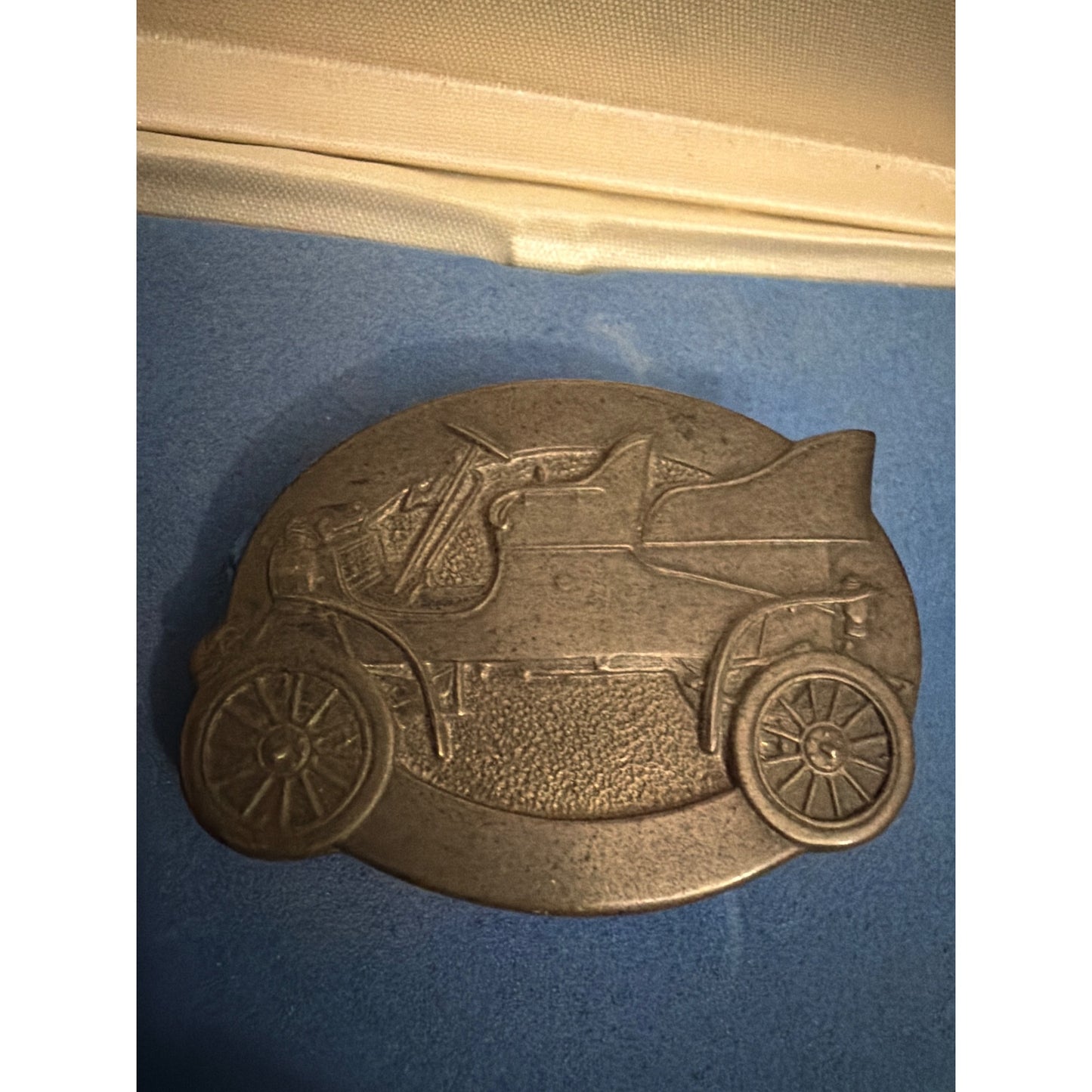 Ford Motor Co 75th Anniversary Buckle Franklin 1978 sterling silver Box COA