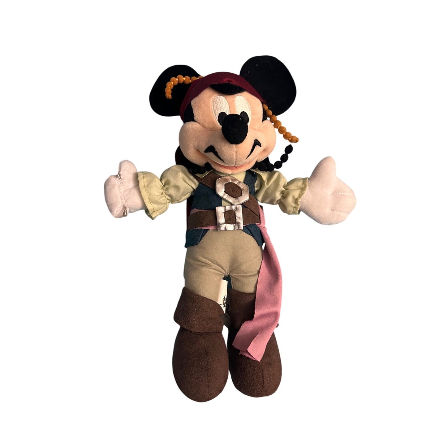 Pirate Jack Sparrow  Mickey Mouse Plush Stuffed Toy Disney Parks