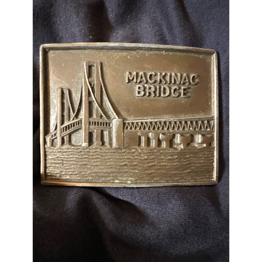 Mackinac Bridge Vintage Bronze Belt Buckle