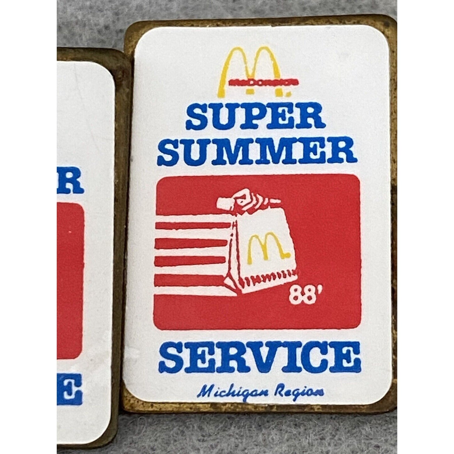 McDonald's Employee Issued Pin Super Summer Service 1988 Michigan Region 2 Pins