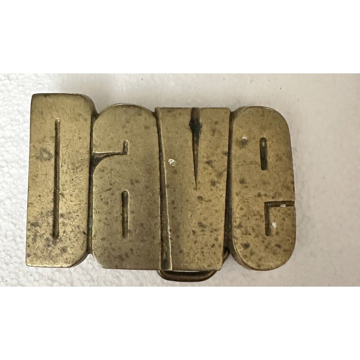 Solid  Brass Dave Belt Buckle Iconic 80s  Name Vintage Taiwan ROC 4174