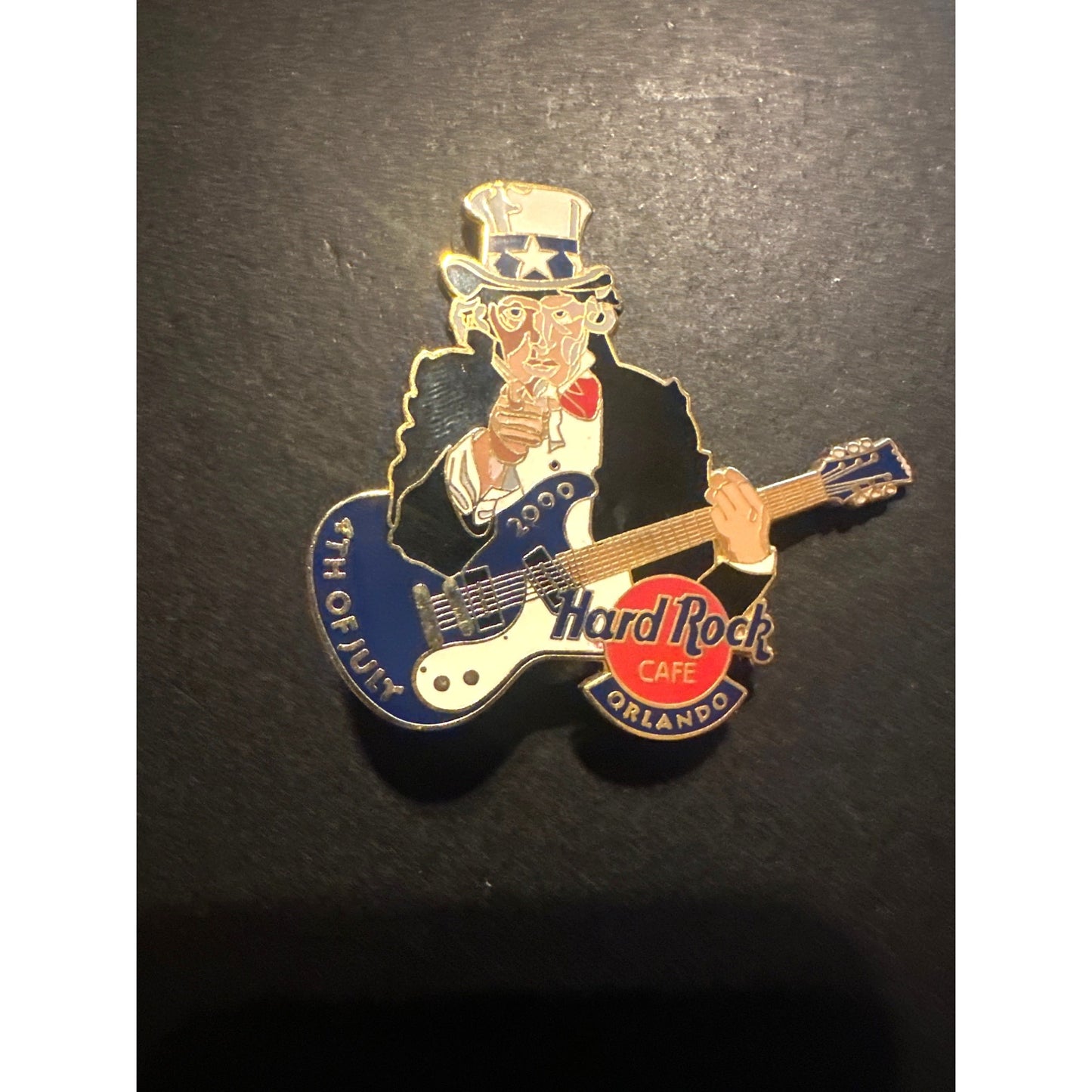 Hard Rock Cafe Orlando Uncle Sam Guitar Pin 2000 Limited Edition 4th Of July