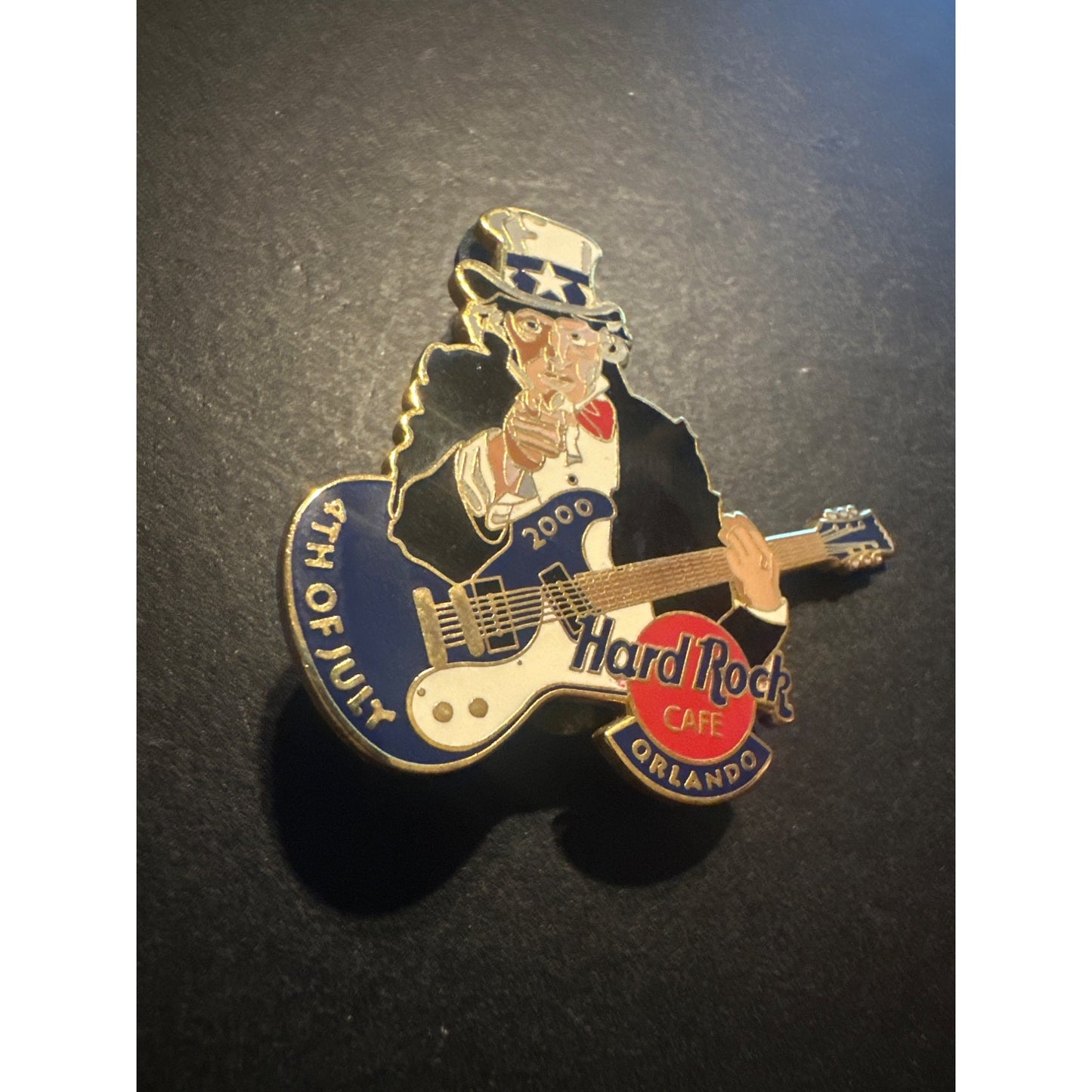 Hard Rock Cafe Orlando Uncle Sam Guitar Pin 2000 Limited Edition 4th Of July