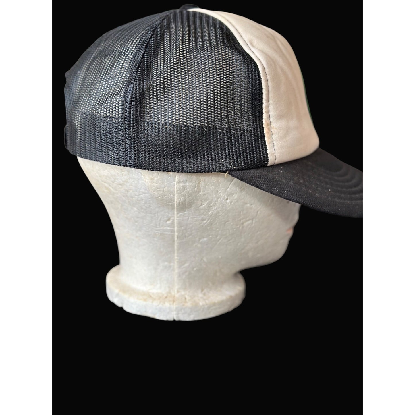 Journey 82 Mesh Trucker Hat Beige & Black Adjustable Vintage Retro Style