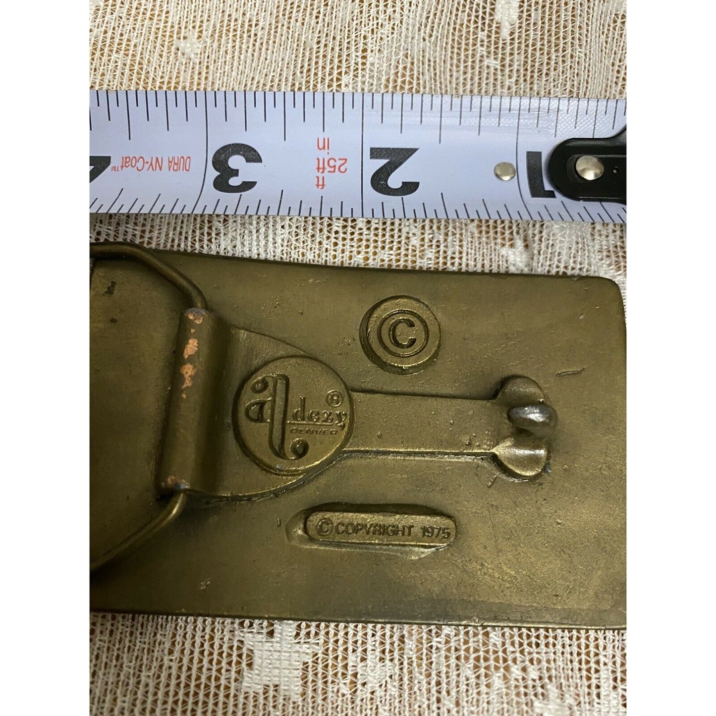 American Flag 200 Bicentennial Patriotic Brass Belt Buckle 1975