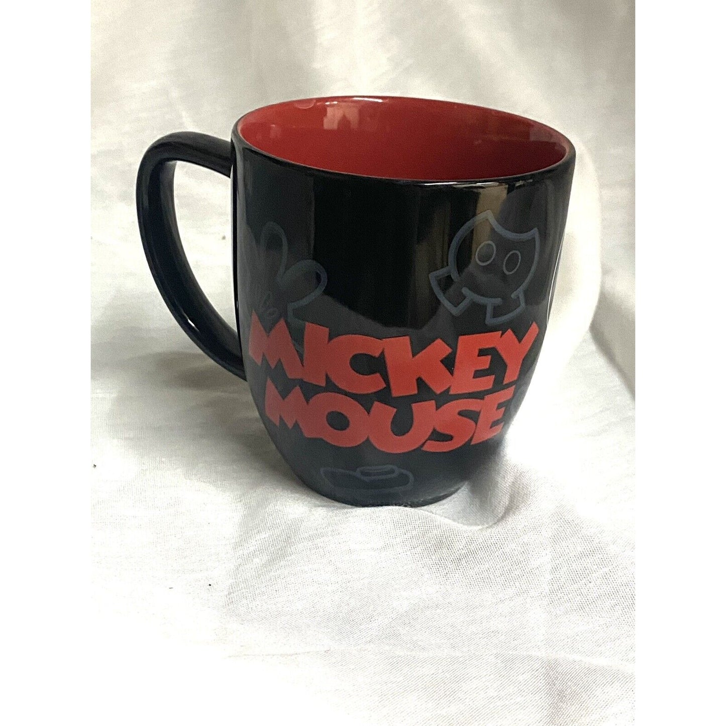 Walt Disney World Parks Mickey Mouse Portrait Black Coffee Tea Cup Mug Spellout