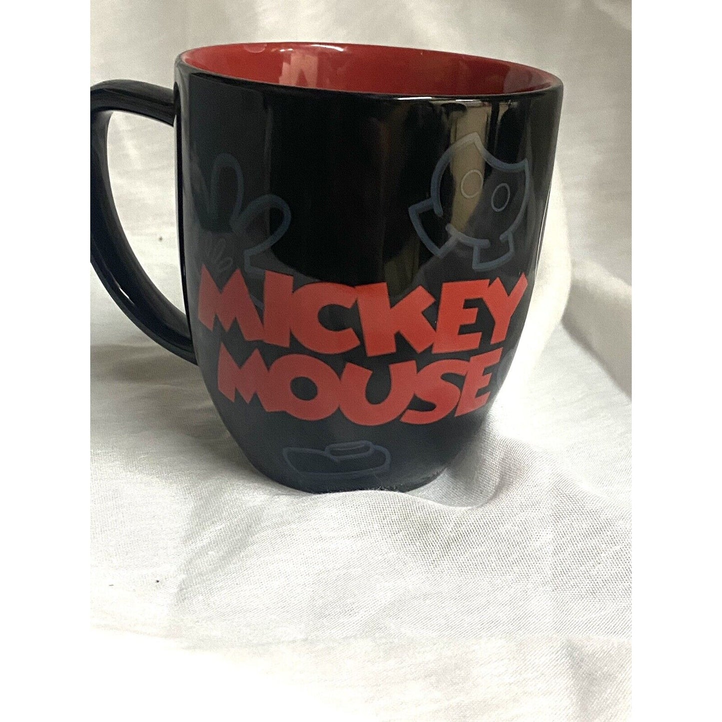 Walt Disney World Parks Mickey Mouse Portrait Black Coffee Tea Cup Mug Spellout