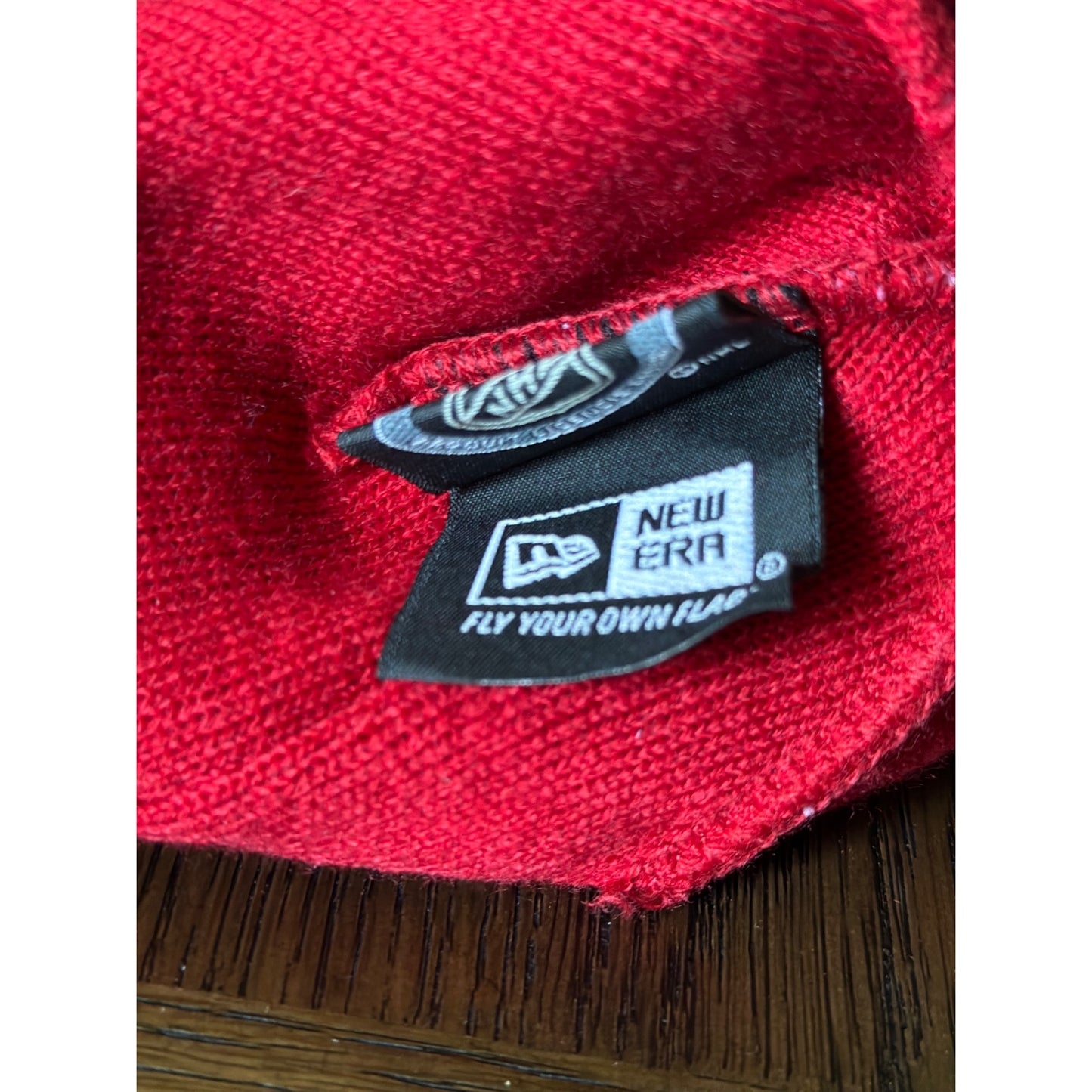 Detroit Red Wings New Era Pom Knit Beanie Hat - Red & White