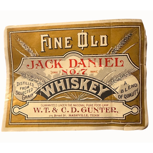 Jack Daniels No. 7 Whiskey Paper Label Distillery Grain Advertisement