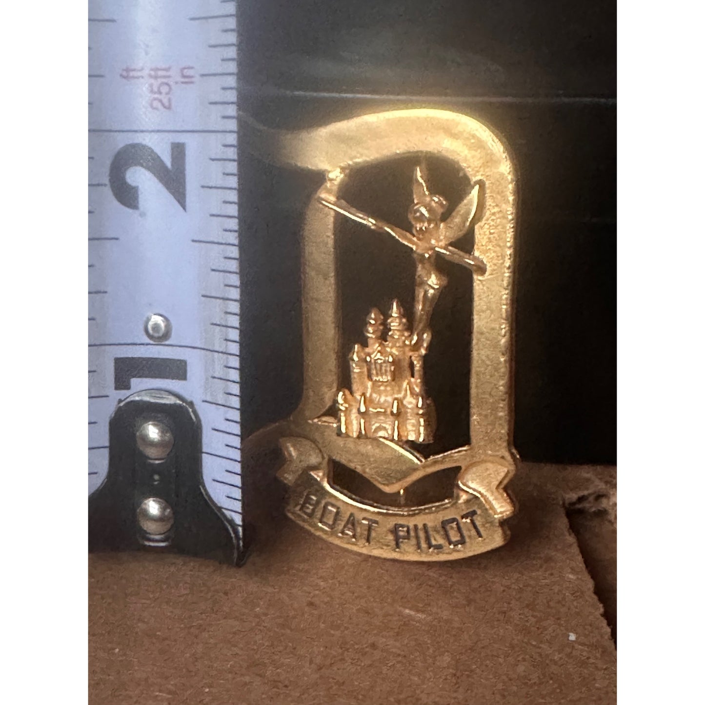 Disney Boat Pilot cast guide crew Pin Brooch  Tinker Bell & Castle