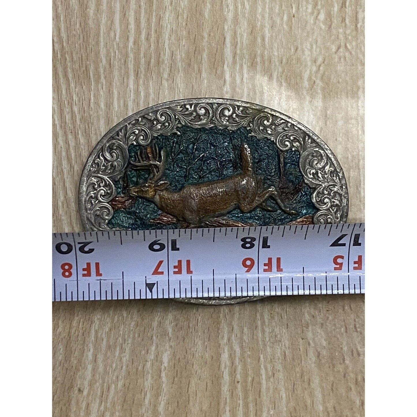 ENGER & KRESS REMINGTON FIREARM COMPANY DEER HUNTING PEWTER COLORED BUCKLE 2004