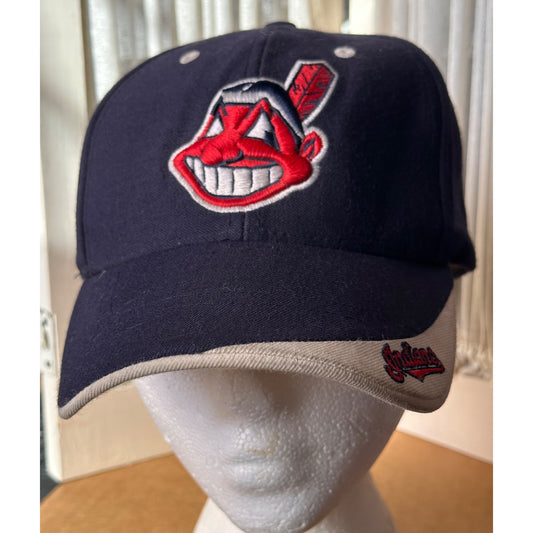 Cleveland Indians Vintage Baseball Cap One Size Navy & Khaki Twins Enterprise