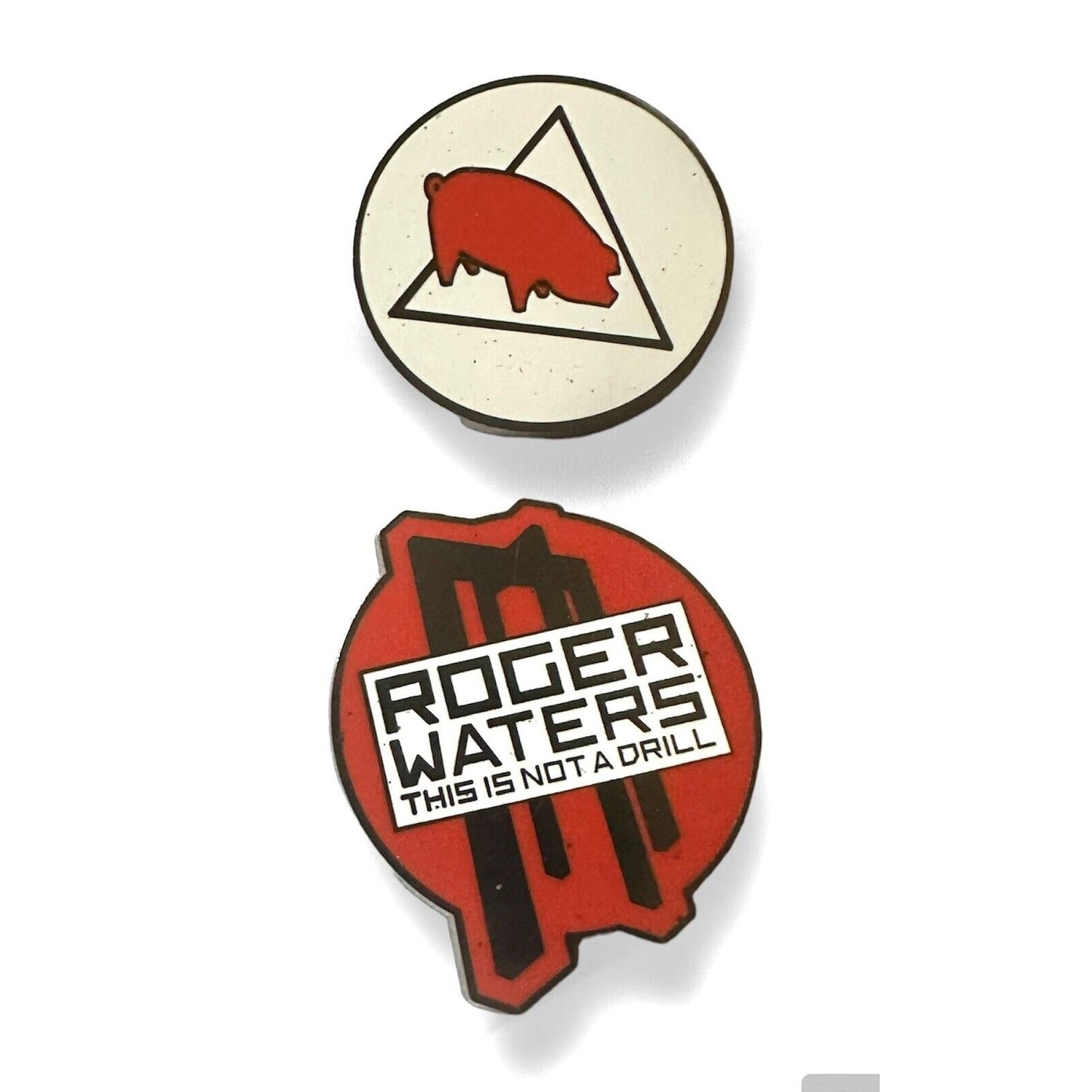 Roger Waters This Is Not A Drill Tour VIP Pin Set 2022 Red White & Black 1.5”