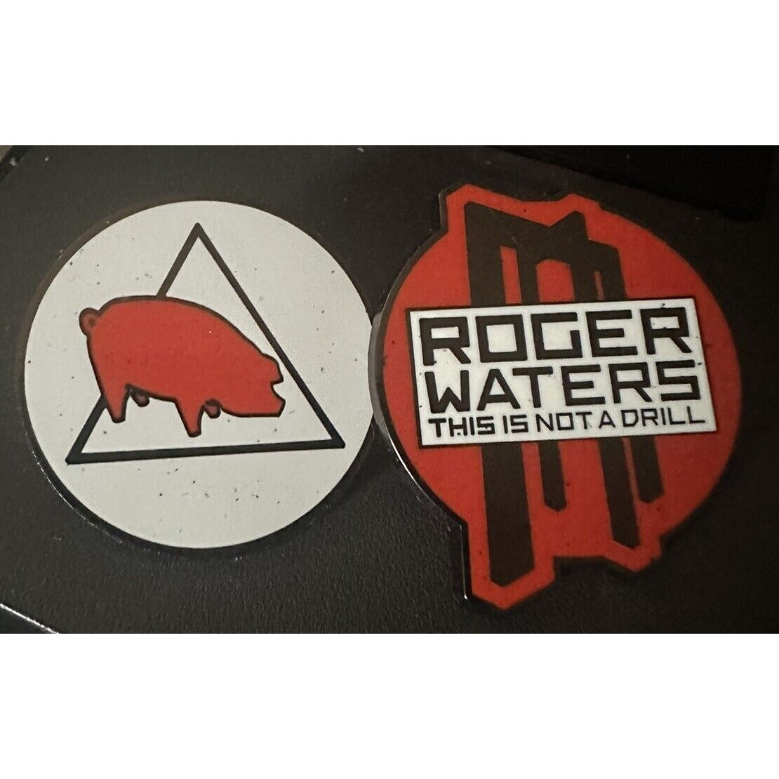 Roger Waters This Is Not A Drill Tour VIP Pin Set 2022 Red White & Black 1.5”