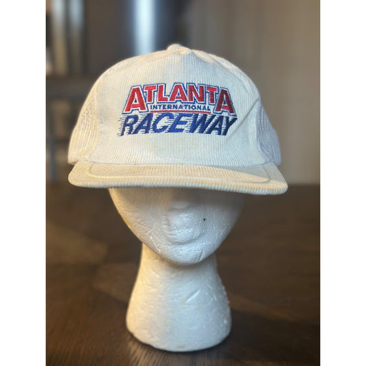 Atlanta International Raceway Hat Adjustable Snapback Corduroy Mesh Vintage